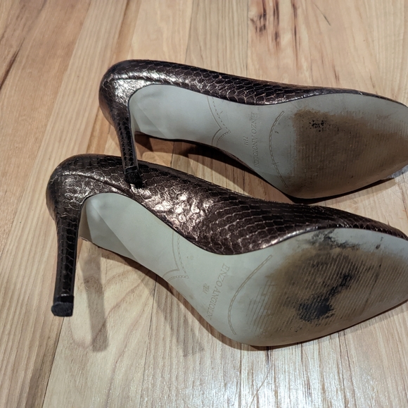 Enzo Angiolini Bronze Peep Toe Heels - Picture 7 of 7